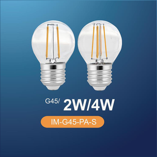 G45/2W/4W filament bulb with an Edison screw base